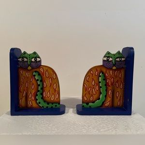 Handmade Artisan Cat Bookends